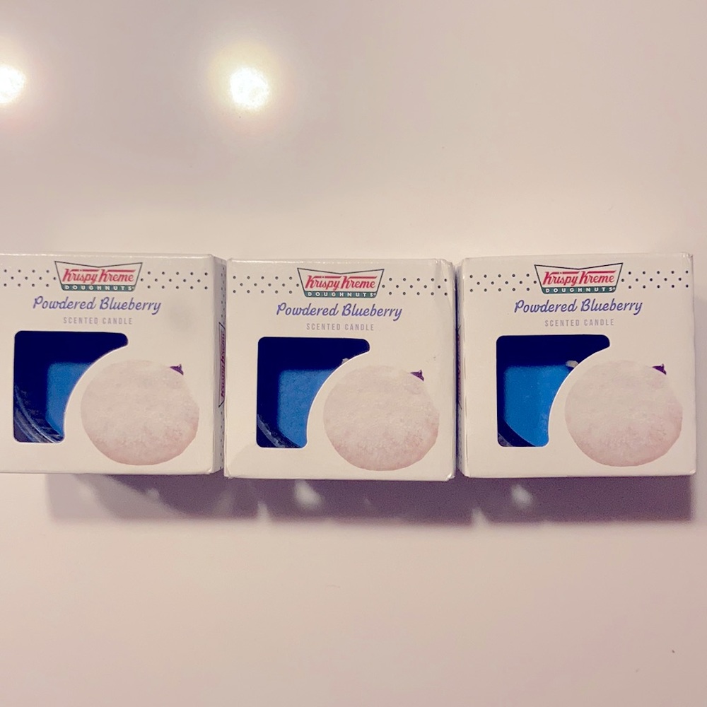 3 Krispy Kreme Powdered Blueberry Scented Candles